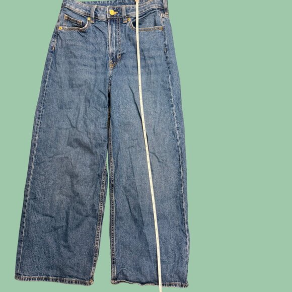 H&M &Denim High-Waisted Wide-Leg Jeans – Size 4 (Y2K Baggy Fit) - Picture 5 of 9